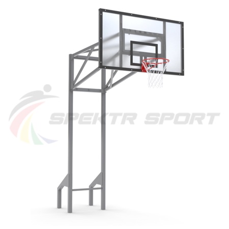 Купить Стойка баскетбольная уличная усиленная со щитом из оргстекла, кольцом и сеткой SP D 413 в Белебее 