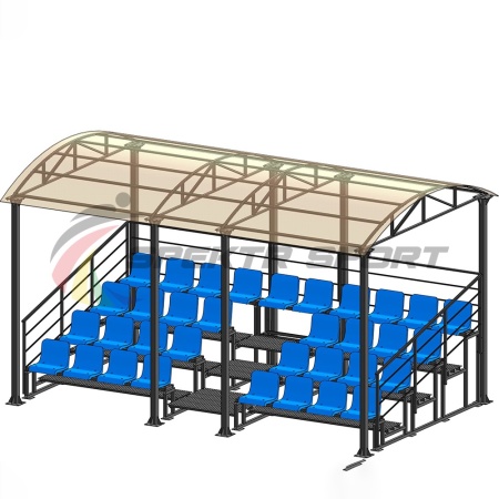 Купить Трибуна для зрителей 4 ряда на 34 места с навесом и перилами в Белебее 
