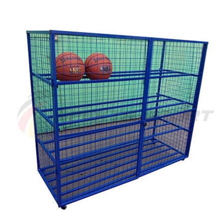 Купить Стеллаж для хранения мячей и инвентаря передвижной металлический (сетка) Цельносварной в Белебее 