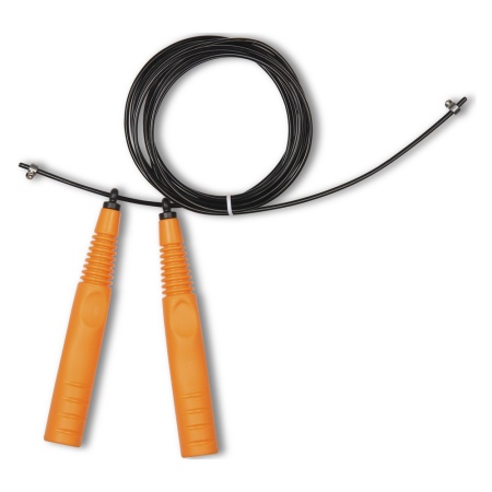 Купить Скакалка высокооборотная Кроссфит стальной шнур в оплетке 2.9 м чёрно-оранжевая в Белебее 